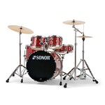 Sonor Sonor AQX Studio, Complete Kit with Hardware and Sabian SBR Cymbals 20/10/12/14/5.5x14SN (Red Moon Sparkle)