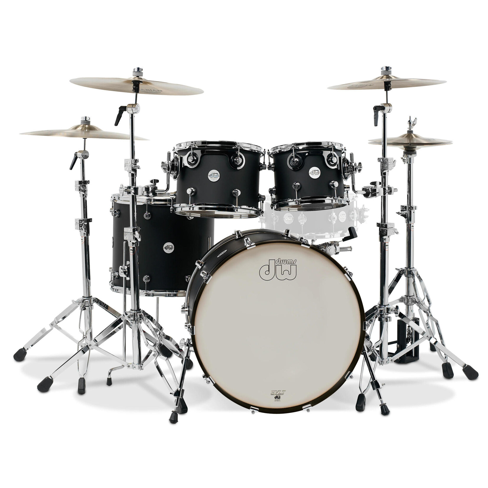 DW DW Design Series 4-Piece Shell Pack 10/12/16/22 (Black Satin) DDLM2214BL