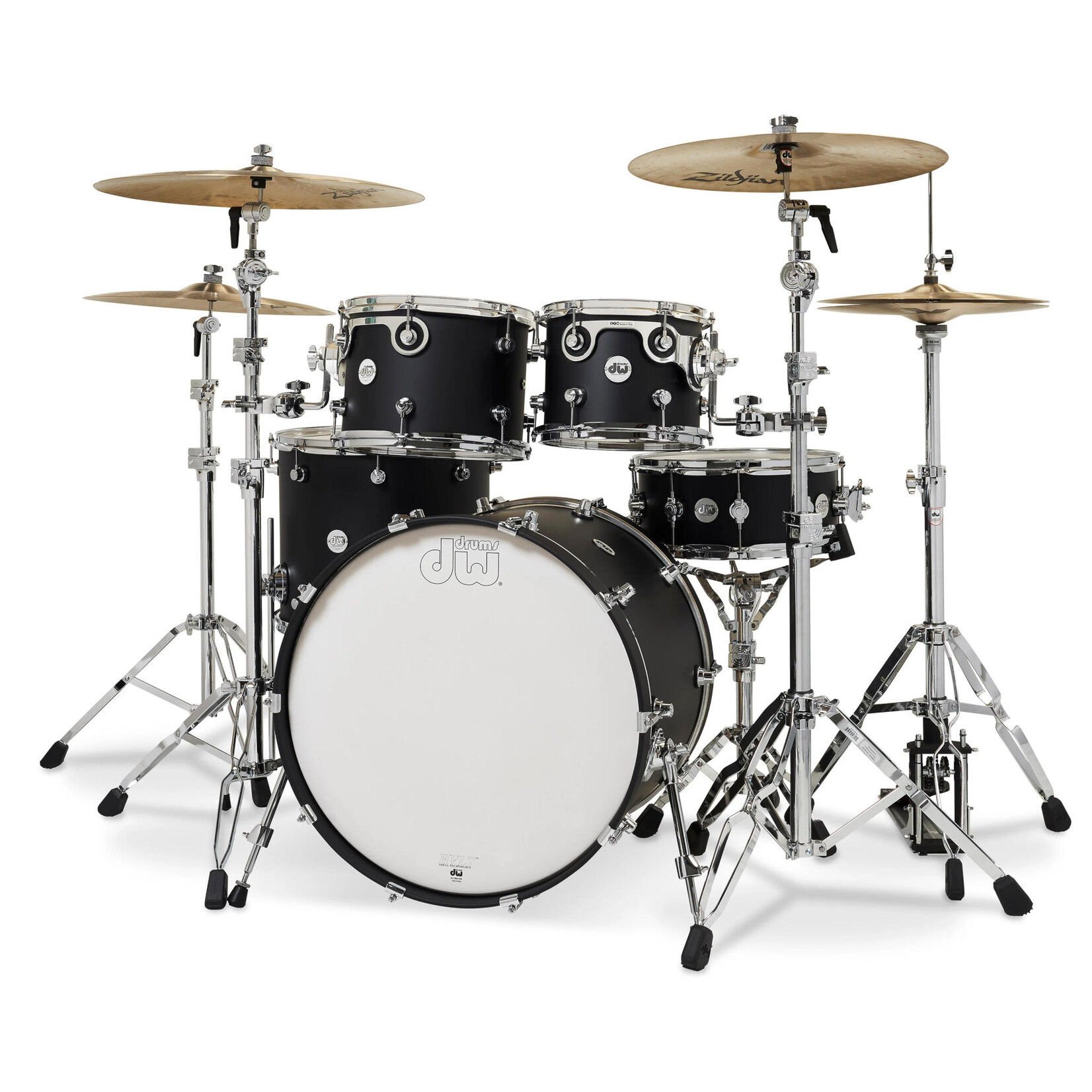 DW DW Design Series 4-Piece Shell Pack 10/12/16/22 (Black Satin) DDLM2214BL