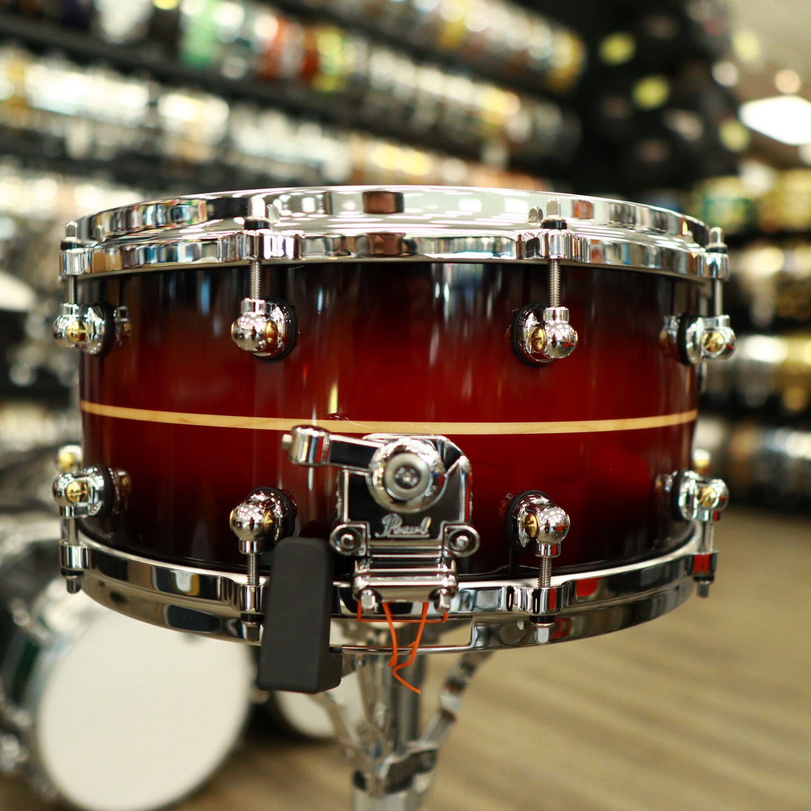 Pearl Pearl Reference One 6.5x14" Snare Drum (Played by Omar Hakim) (Red Burst Stripe)