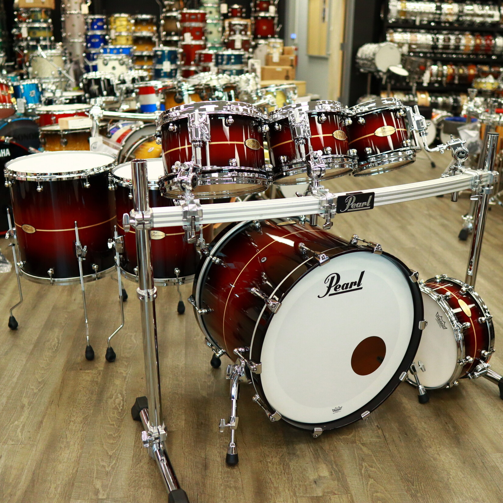 Pearl Reference One 6-Pc Shell Pack (Played by Omar Hakim) 8/10/12/14/16/22  (Red Burst Stripe) - 2112 PERCUSSION