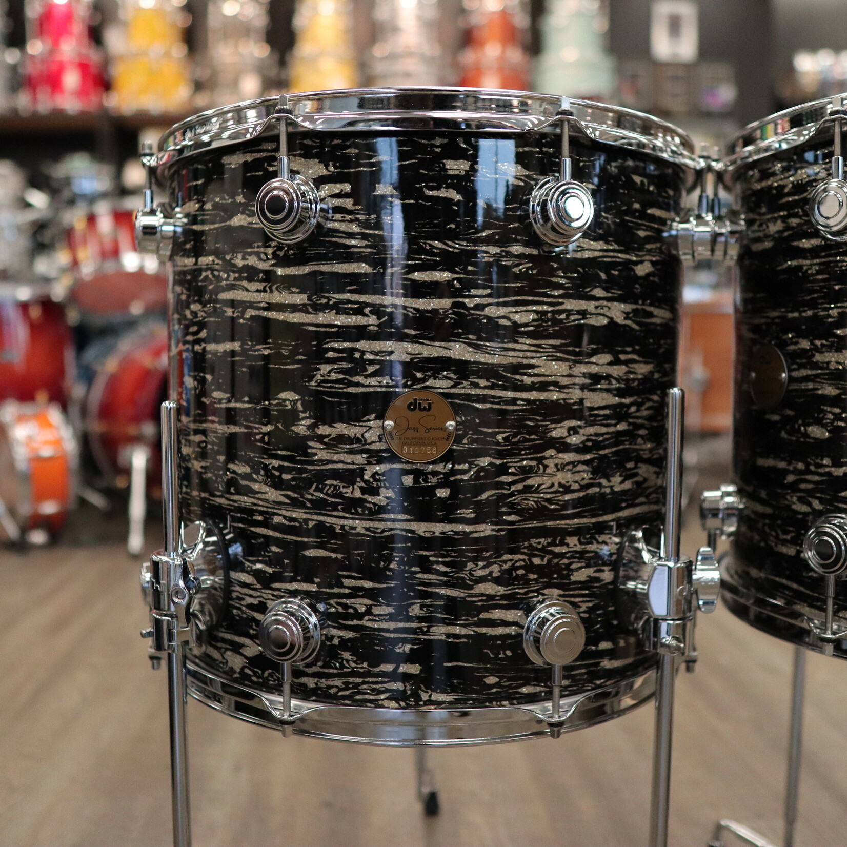 DW DW Collector's Jazz Series 5-Piece Maple/Gum Shell Pack 12/14/16/24/14Sn (Black Oyster Glass)