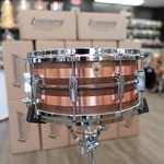 Ludwig Ludwig 6.5x14" Raw Striped Copperphonic w/ Die-Cast Hoops LC663S