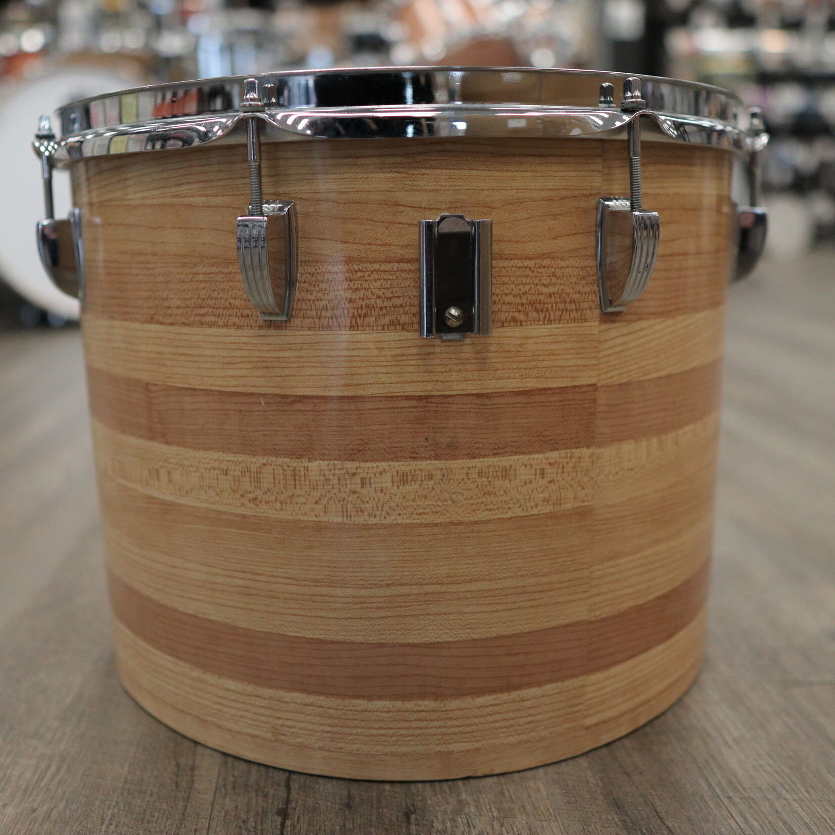 Ludwig 70s Ludwig 12x15" 3-Ply Concert Tom Blue/Olive Pointy Badge (Butcher Block)