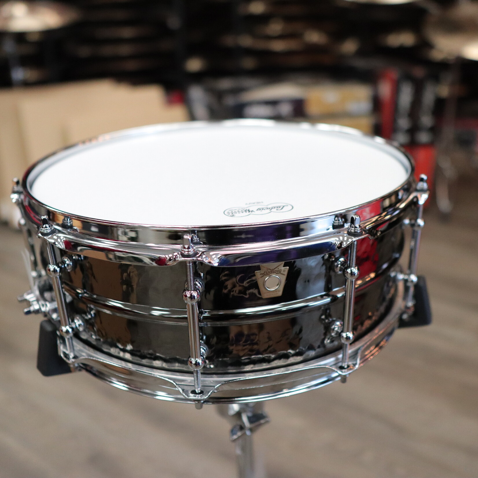 Ludwig Ludwig 5x14" Hammered Black Beauty Snare Drum with Tube Lugs LB416KT