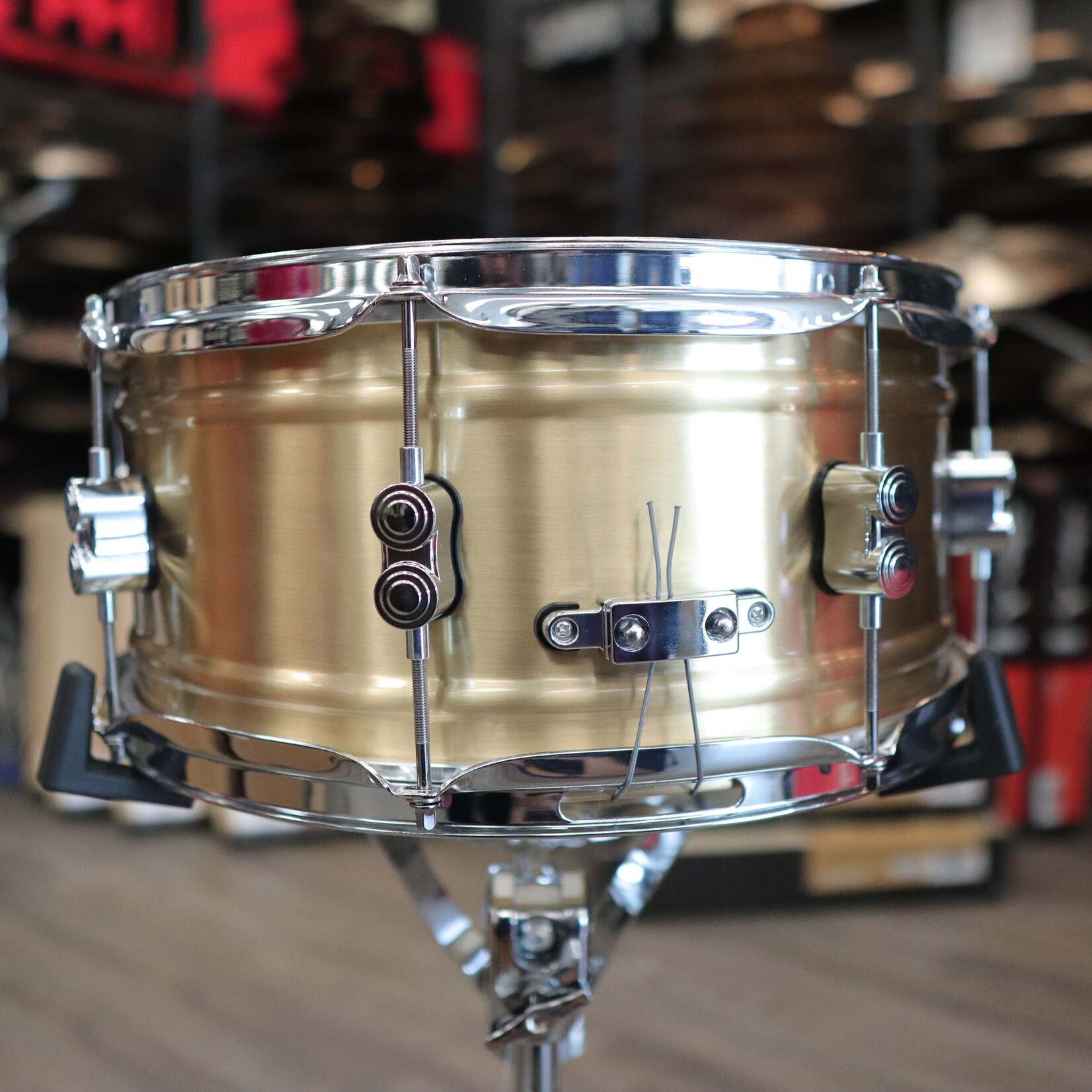 PDP PDP Concept 6.5x14" 1.2mm Natural Satin Brushed Brass Snare Drum with Chrome Hardware