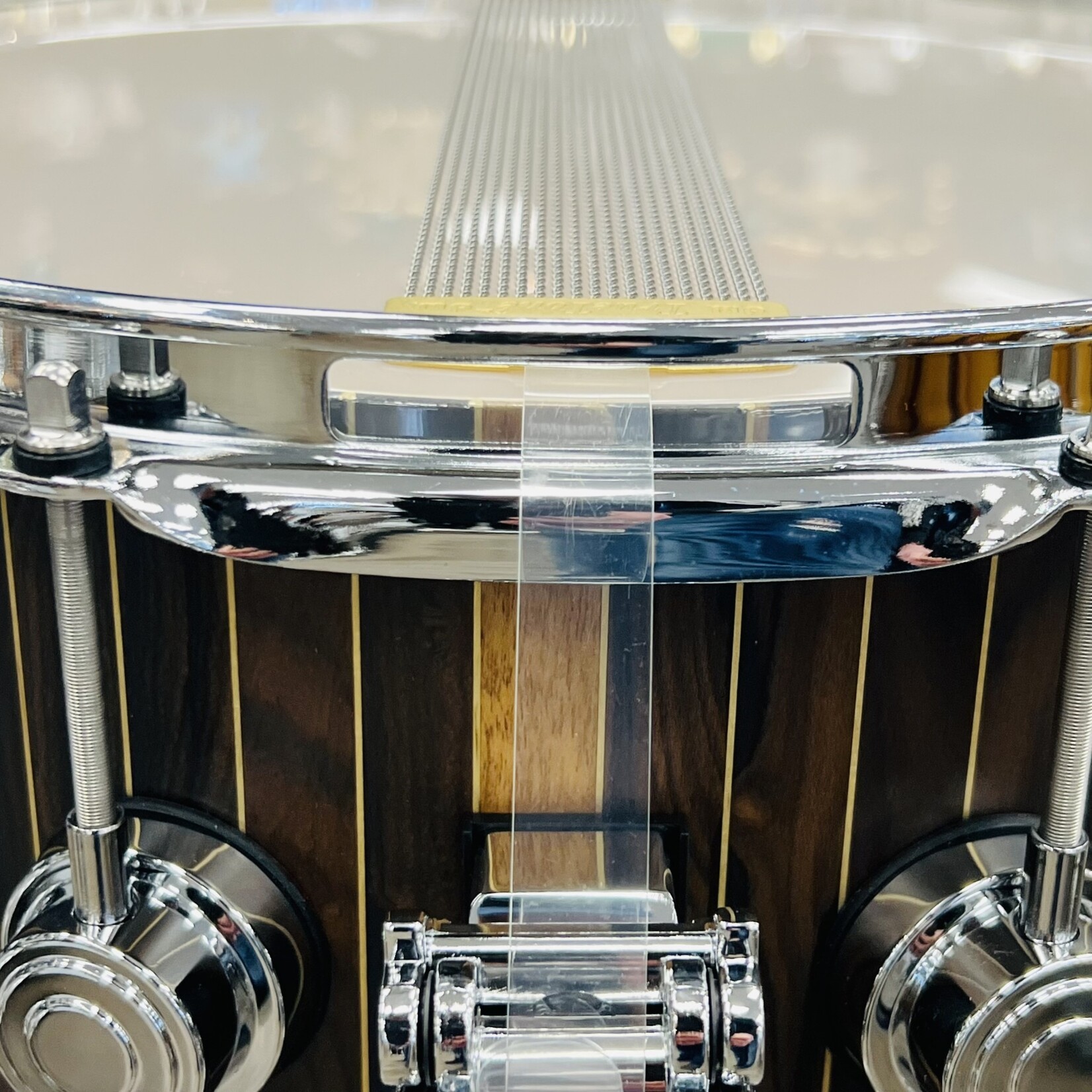 DW DW Collector's 6.5 x 14" Limited Edition Brass Pinstripe Ziricote Snare Drum