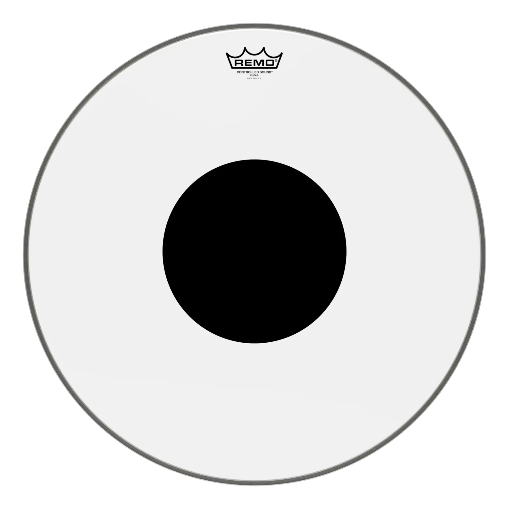 Remo Remo Controlled Sound Clear with Black Dot Bass Drum Head