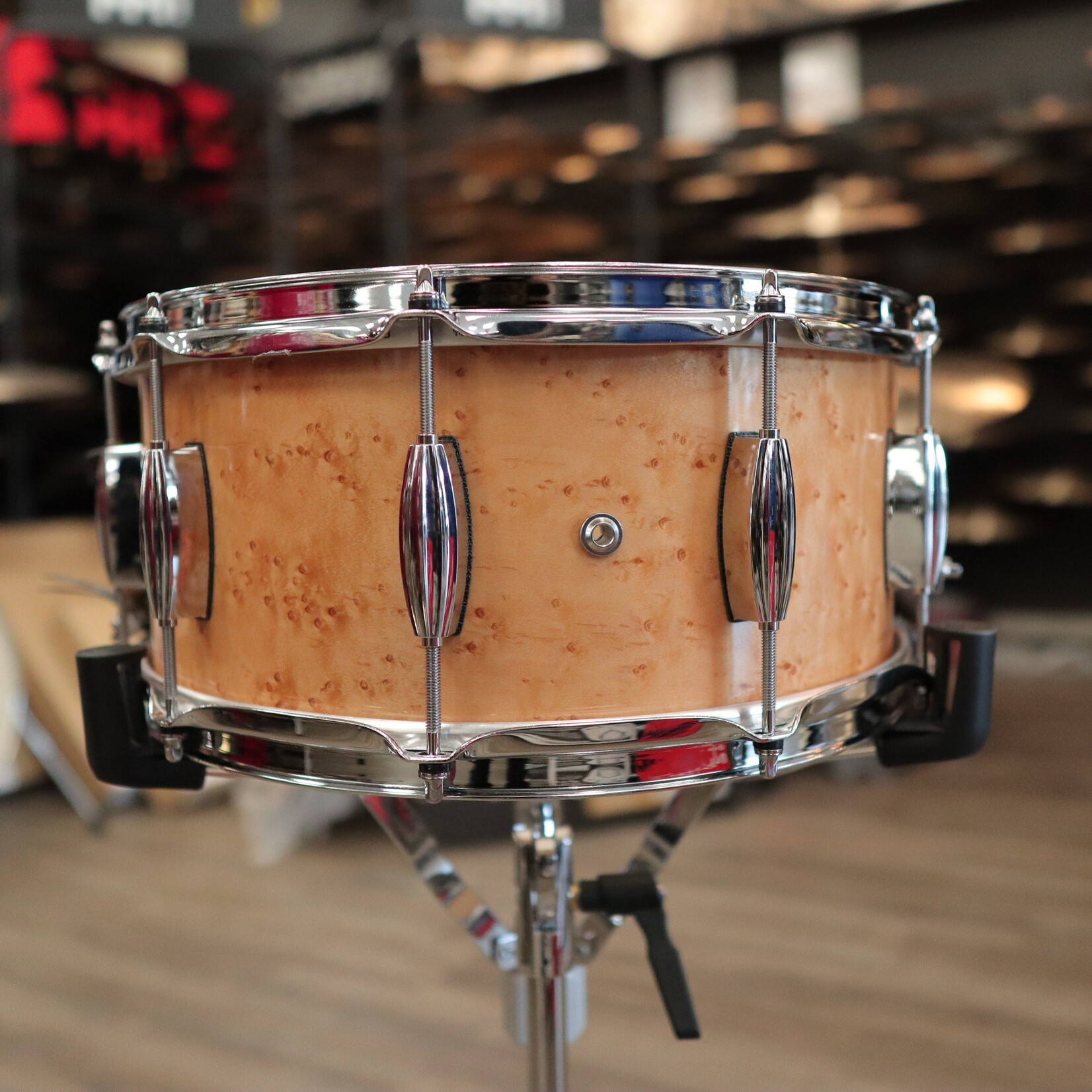 Pork Pie Pork Pie 6.5x14" Mahogany Snare Drum w/ Maple Re-Rings (Birdseye Maple Finish)