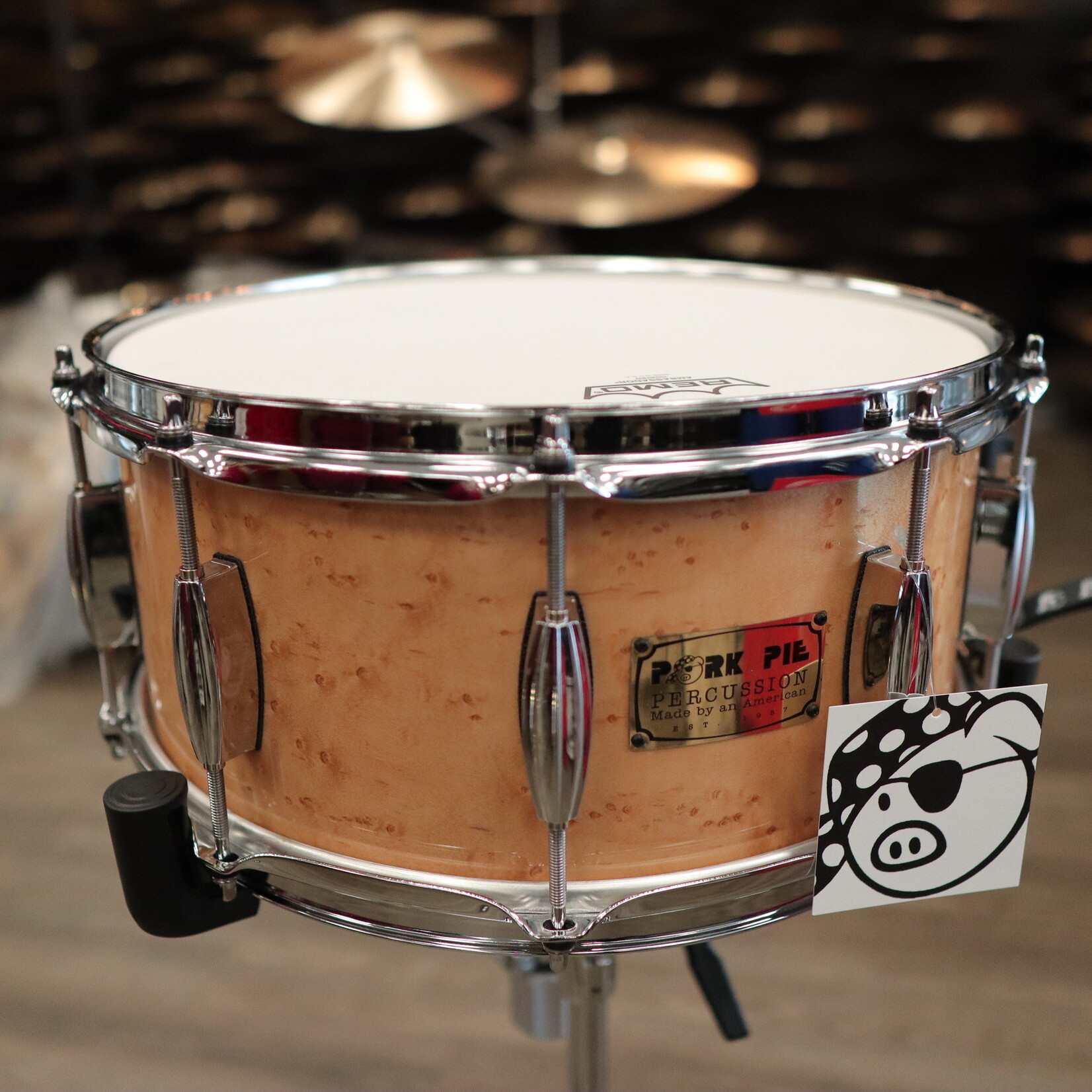 Pork Pie Pork Pie 6.5x14" Mahogany Snare Drum w/ Maple Re-Rings (Birdseye Maple Finish)