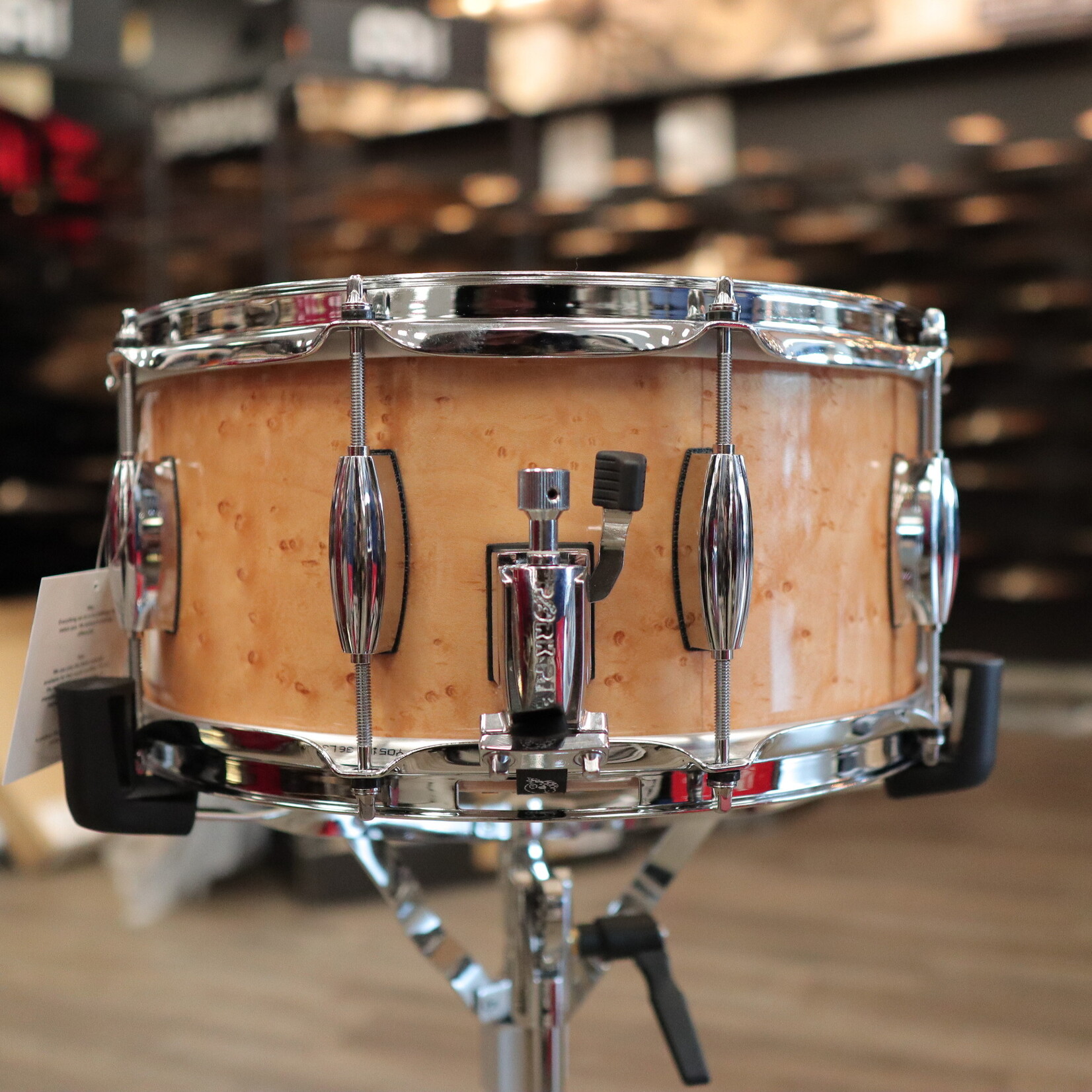 Pork Pie Pork Pie 6.5x14" Mahogany Snare Drum w/ Maple Re-Rings (Birdseye Maple Finish)