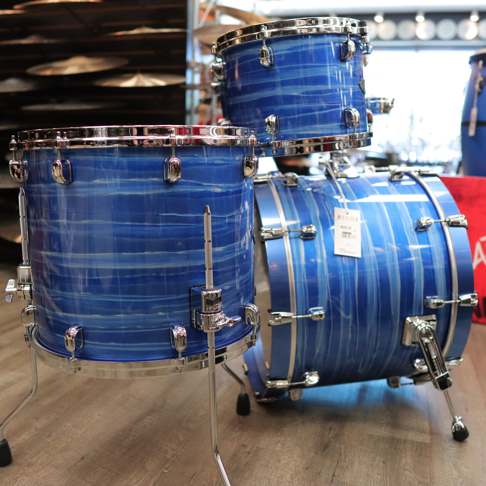 Tama Tama Starclassic Walnut/Birch 4-Pc Shell Pack 10/12/16/22 (Lacquer Ocean Blue Ripple)