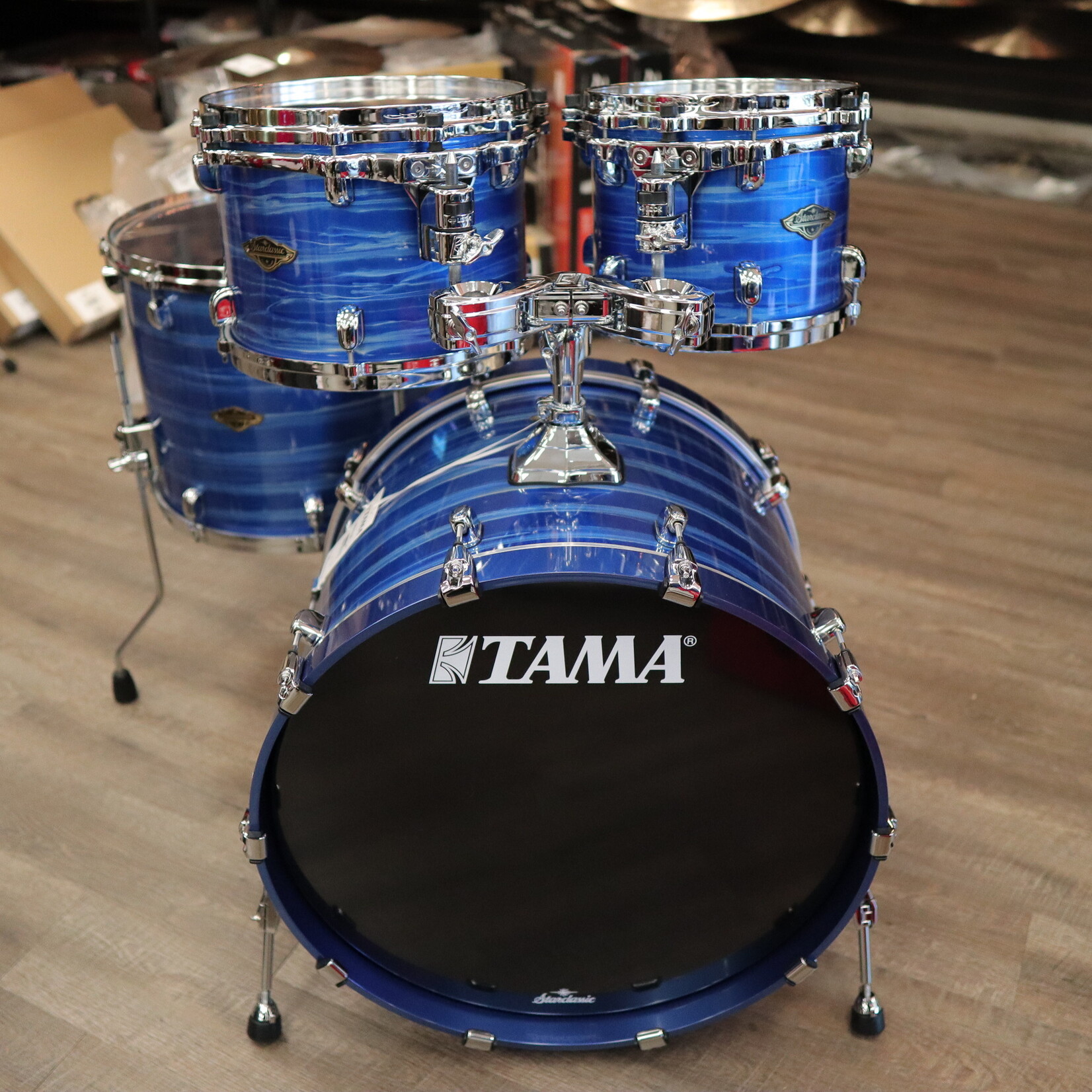 Tama Tama Starclassic Walnut/Birch 4-Pc Shell Pack 10/12/16/22 (Lacquer Ocean Blue Ripple)