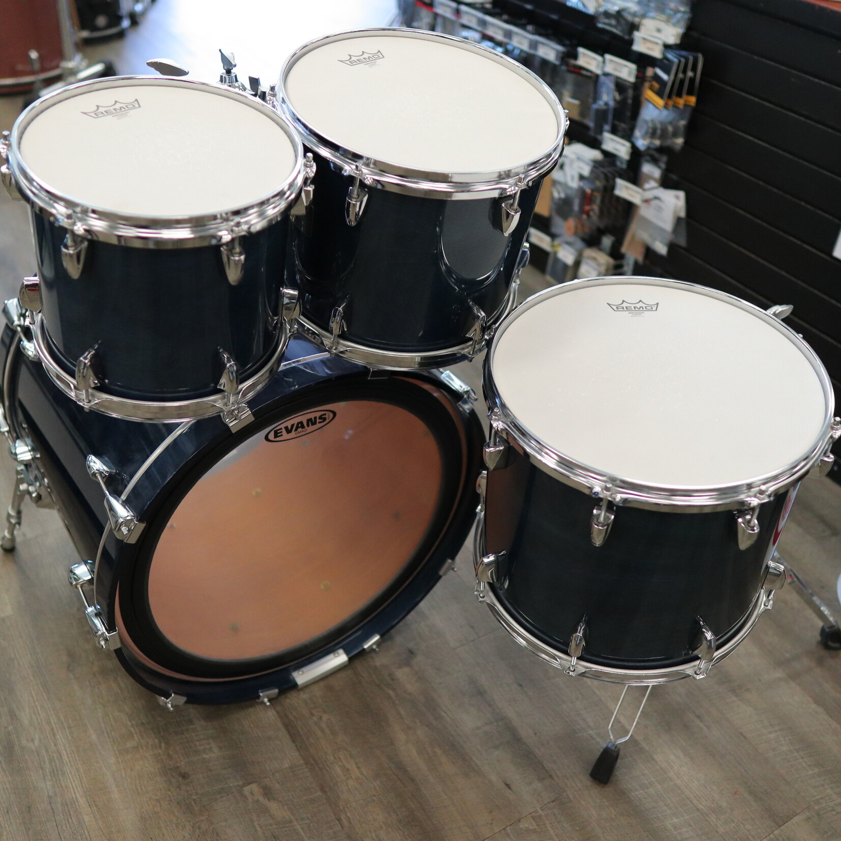 YAMAHA Yamaha Birch Custom Absolute 4-Piece Shell Pack 10/12/14/22 (Sea Blue Lacquer) Made In Japan