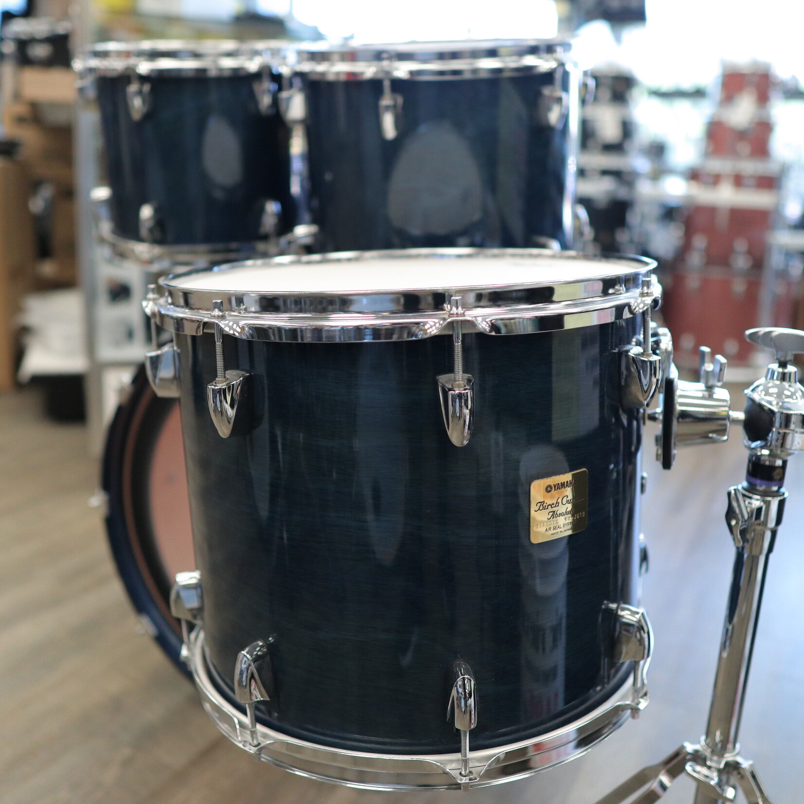 YAMAHA Yamaha Birch Custom Absolute 4-Piece Shell Pack 10/12/14/22 (Sea Blue Lacquer) Made In Japan