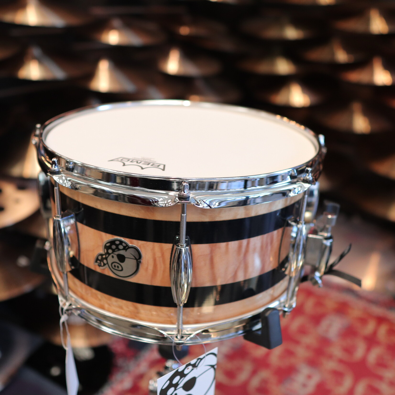 Pork Pie Pork Pie 7x13" Maple Snare Drum (Curly Maple w/ Ebony Stripes)