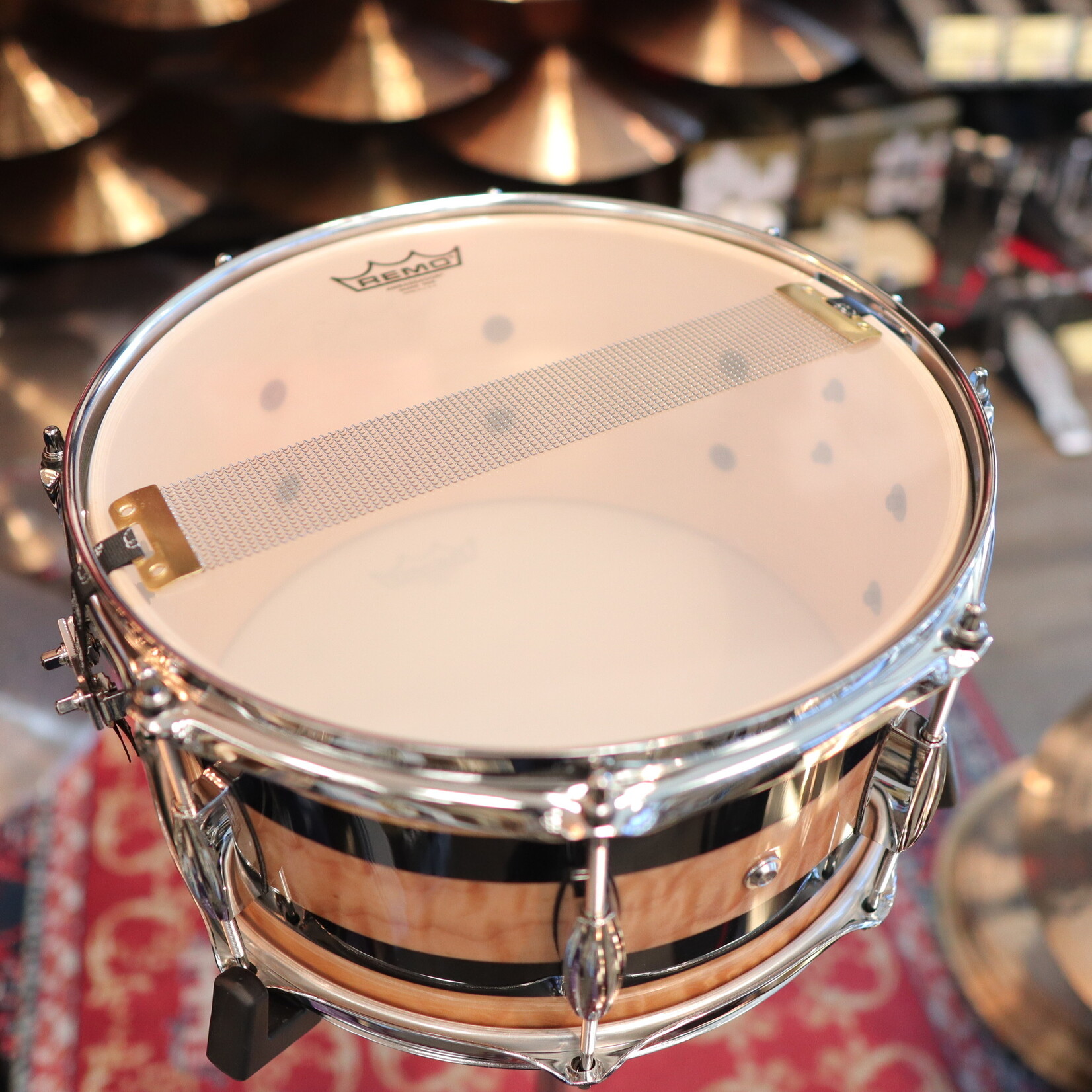 Pork Pie Pork Pie 7x13" Maple Snare Drum (Curly Maple w/ Ebony Stripes)