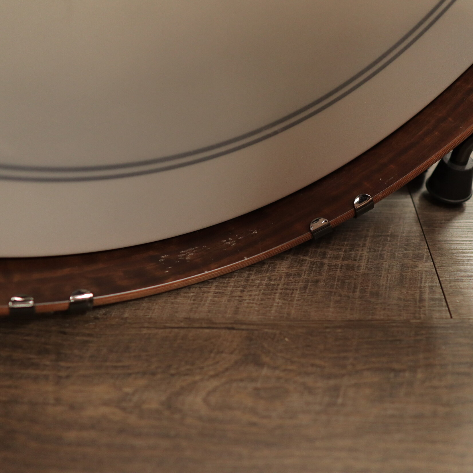 Evetts Drum Co. Pre-Owned Evetts 6-Piece Spotted Gum Shell Pack w/ Smoked Eucalyptus Veneer & Black Nickel Hardware 10/12/14/16/22/14sn