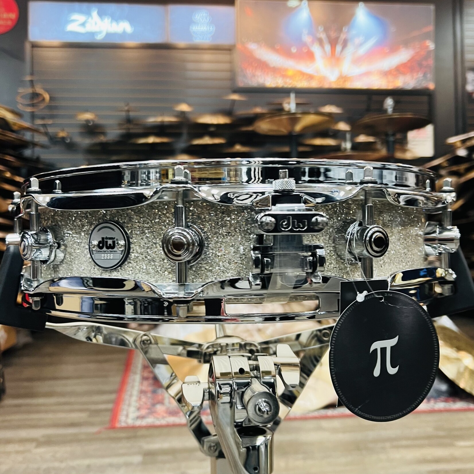 DW DW Collector's 3.14 x 14" SSC Maple Pi Snare Drum (Broken Glass w/ Chrome Hardware)