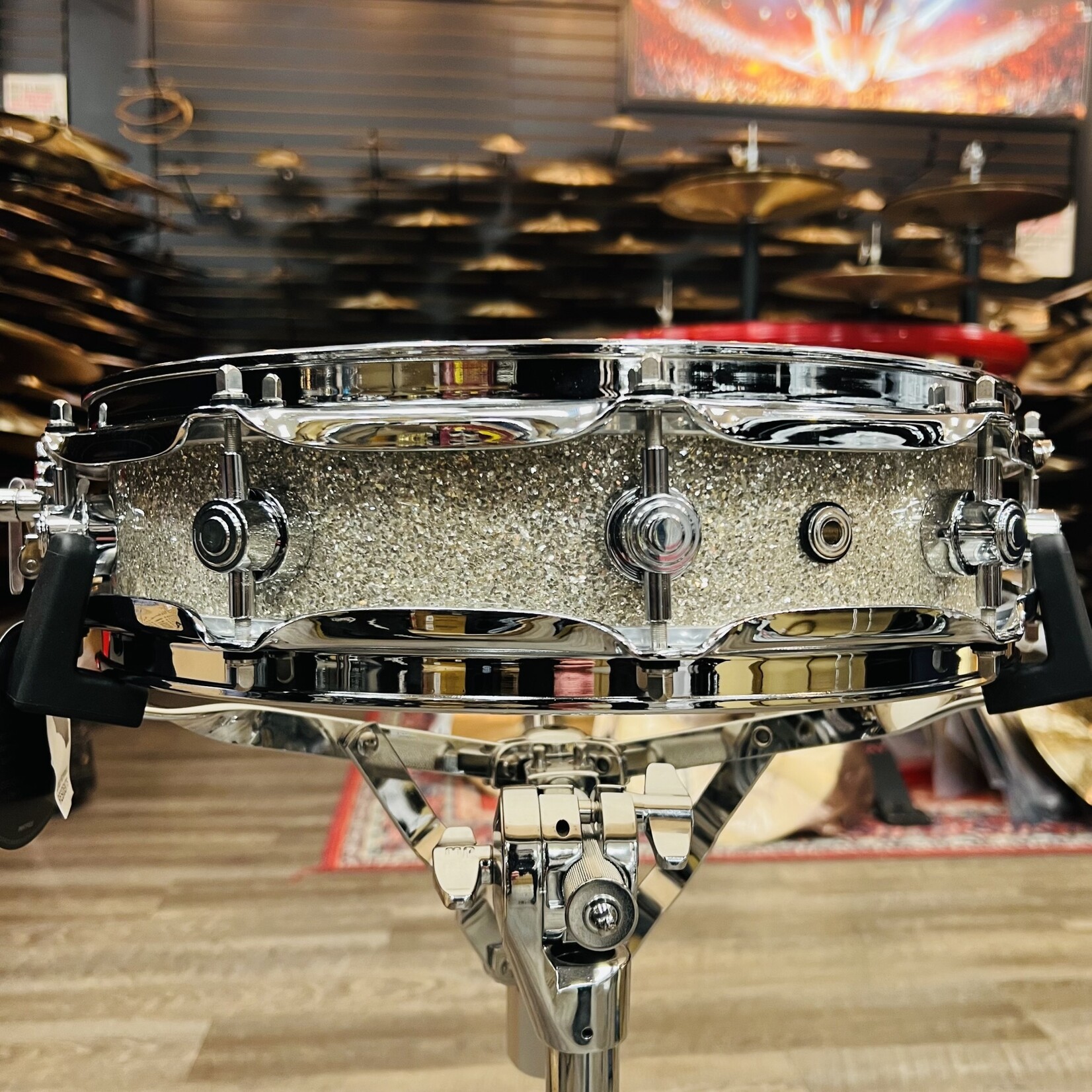 DW DW Collector's 3.14 x 14" SSC Maple Pi Snare Drum (Broken Glass w/ Chrome Hardware)