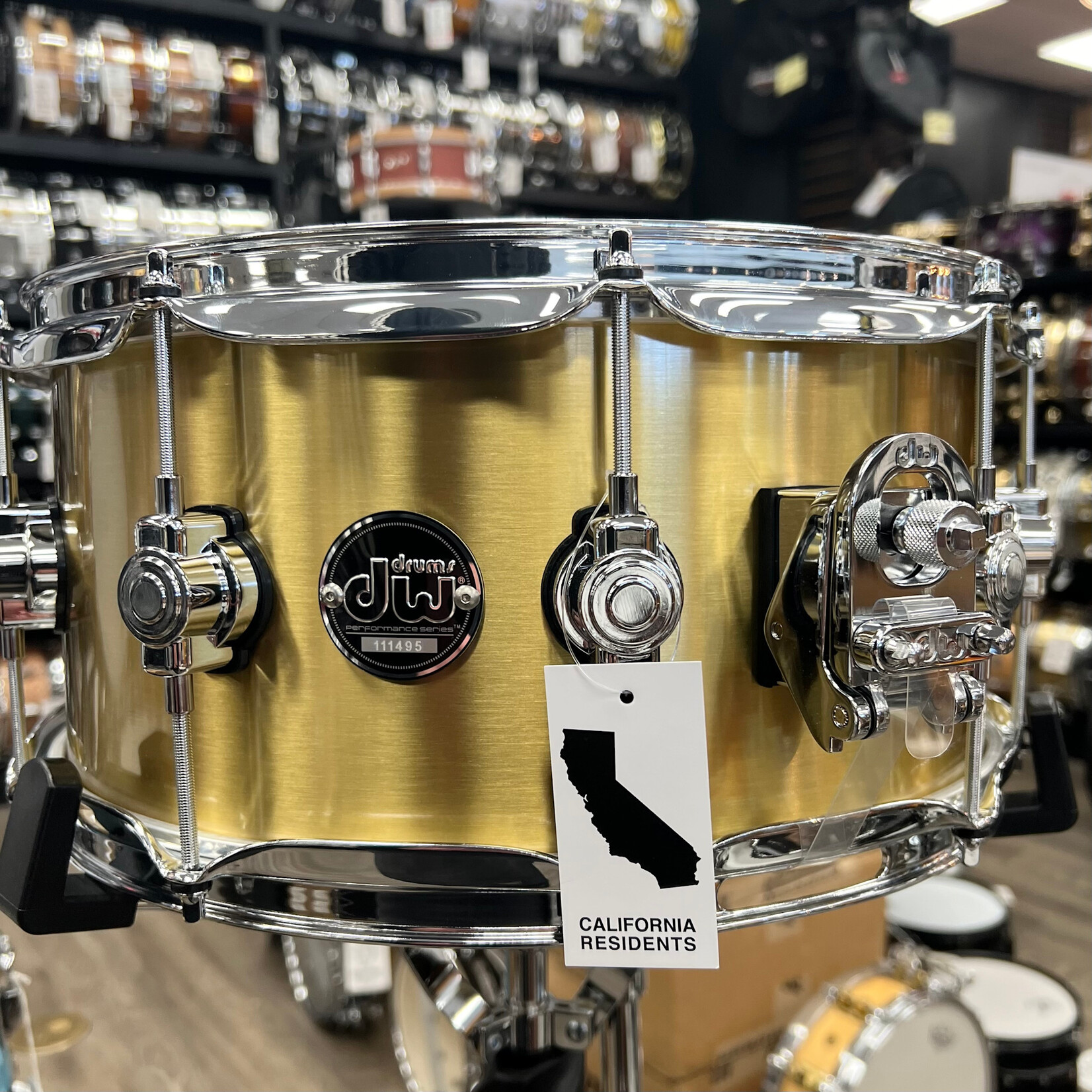 DW DW Performance Series 6.5x14" 1mm Polished Brass Snare Drum DRPM6514SSBP