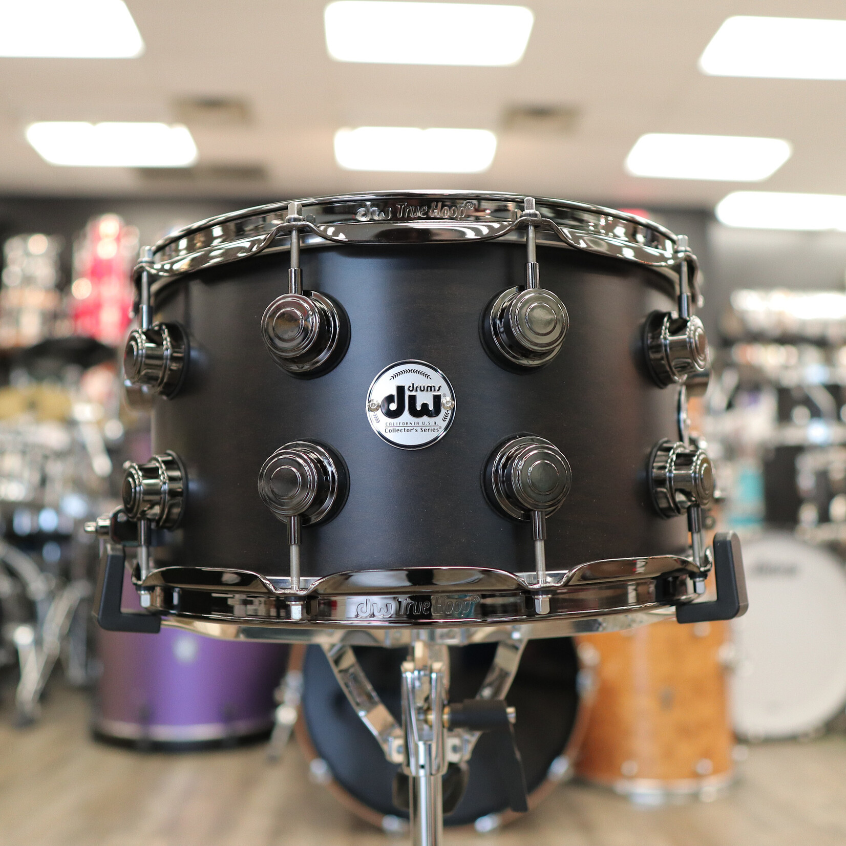 DW DW Collector's 7.5 x 14" SSC Maple Snare Drum (Ebony Satin Oil with Black Nickel Hardware)