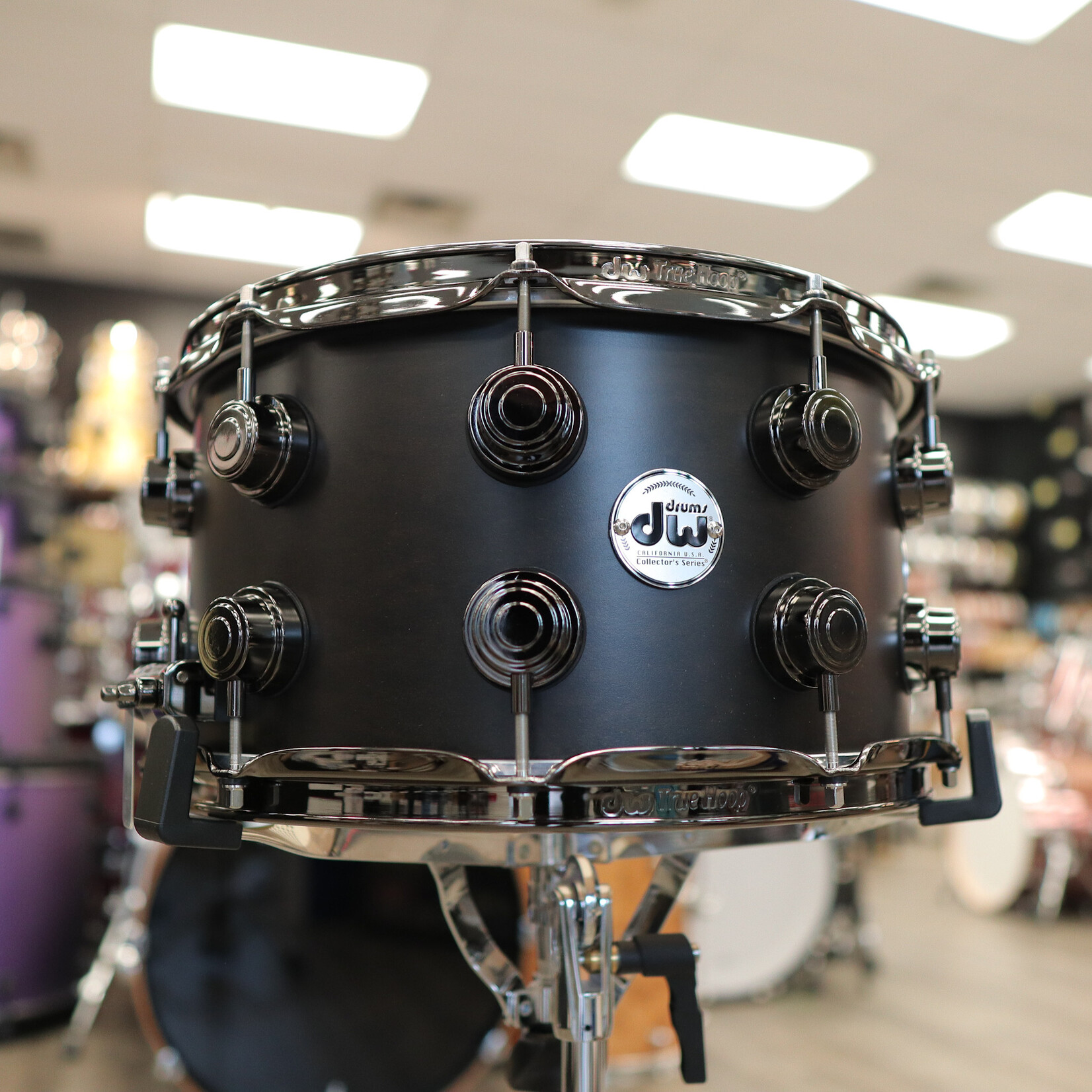 DW DW Collector's 7.5 x 14" SSC Maple Snare Drum (Ebony Satin Oil with Black Nickel Hardware)