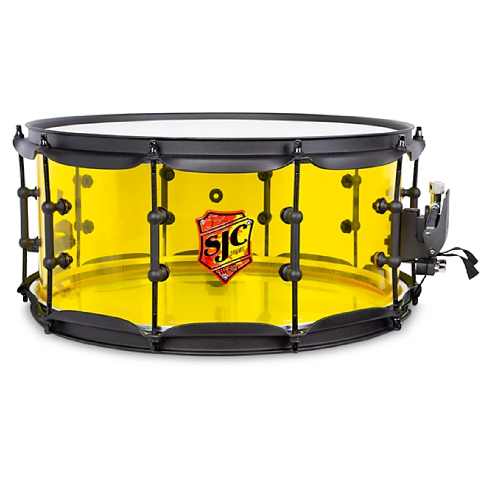 SJC SJC Josh Dun Signature Series 6.5 x 14" Yellow Acrylic Torch Snare Drum, Black HW
