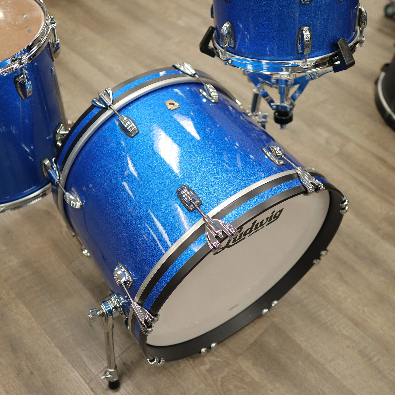 Ludwig Pre-Owned Ludwig Classic Maple Downbeat 3-Pc Shell Pack 12/14/20 (Blue Sparkle)