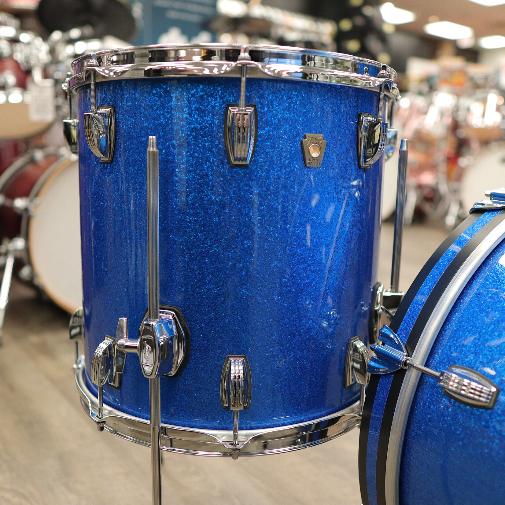 Ludwig Pre-Owned Ludwig Classic Maple Downbeat 3-Pc Shell Pack 12/14/20 (Blue Sparkle)