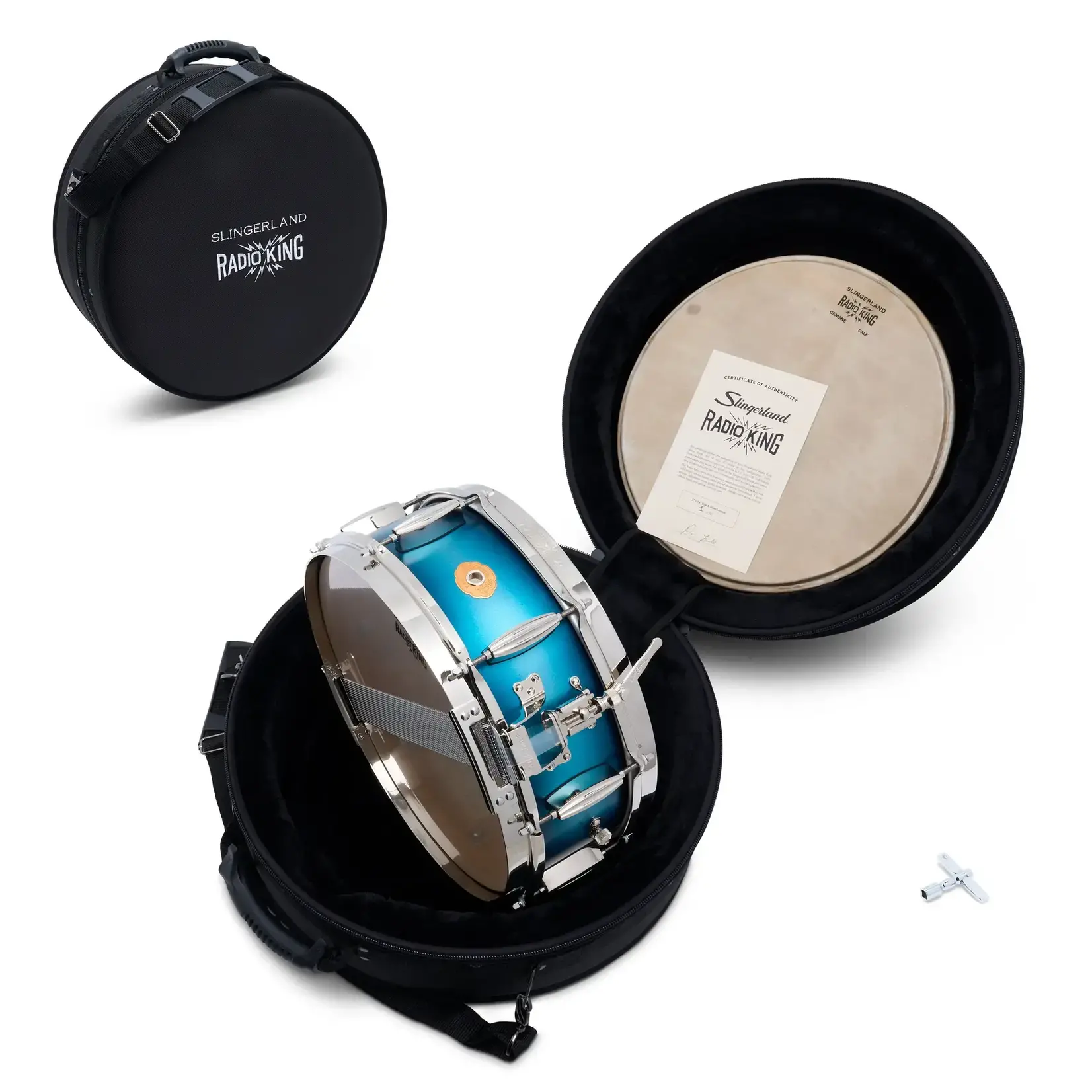 Slingerland Slingerland Radio King Limited Edition 5x14" Snare Drum (Blue/Silver Lacquer Burst w/Nickel HW)