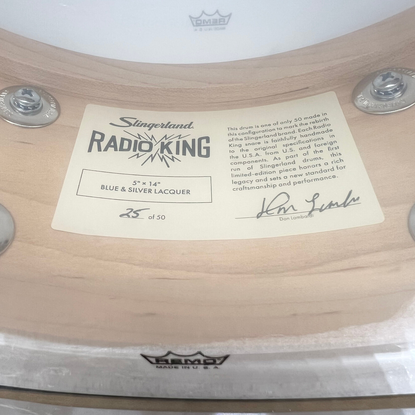 Slingerland Slingerland Radio King Limited Edition 5x14" Snare Drum (Blue/Silver Lacquer Burst w/Nickel HW)