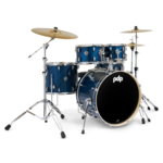 PDP PDP Mainstage 5-pc Complete Drum Set with HW, Throne, Paiste Cymbals (Twisted Blue Steel)