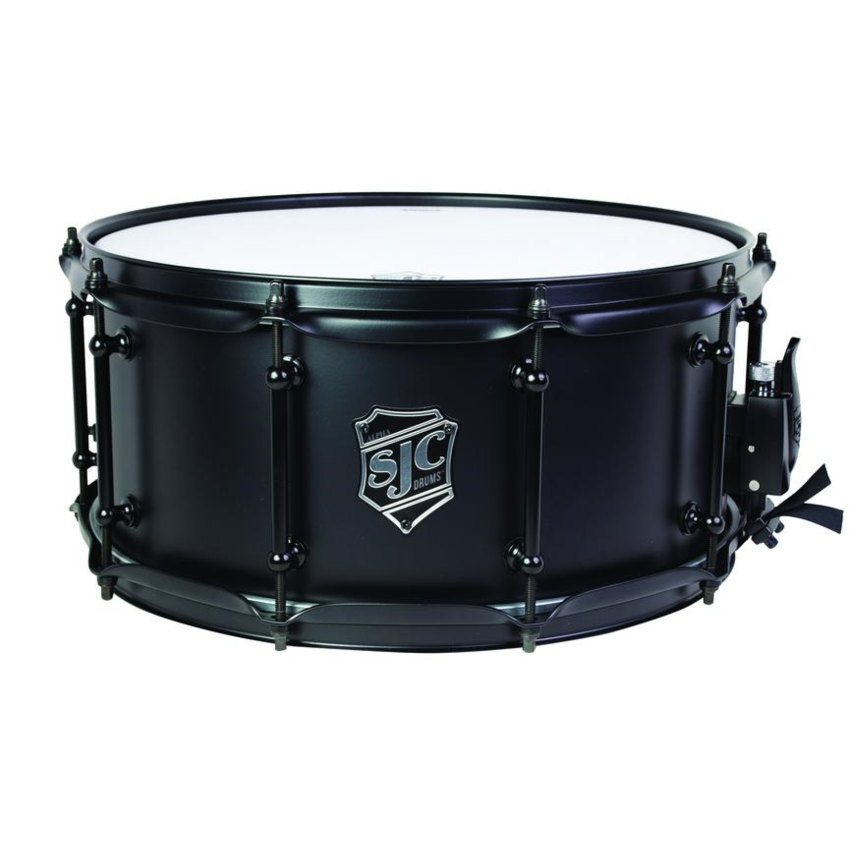 SJC SJC 6.5 x 14" Alpha Steel Black Snare (Flat Black with Flat Black HW) ALBK226514TCH
