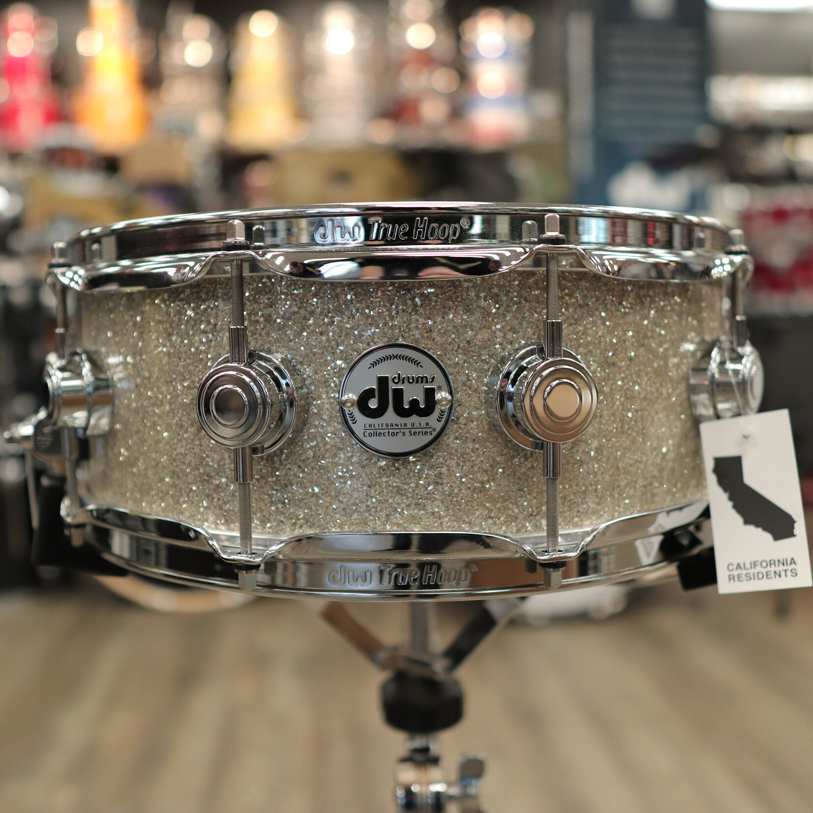 DW DW Collector's Series "333" Maple 5.5x14" Snare Drum (Broken Glass w/ Chrome Hardware)