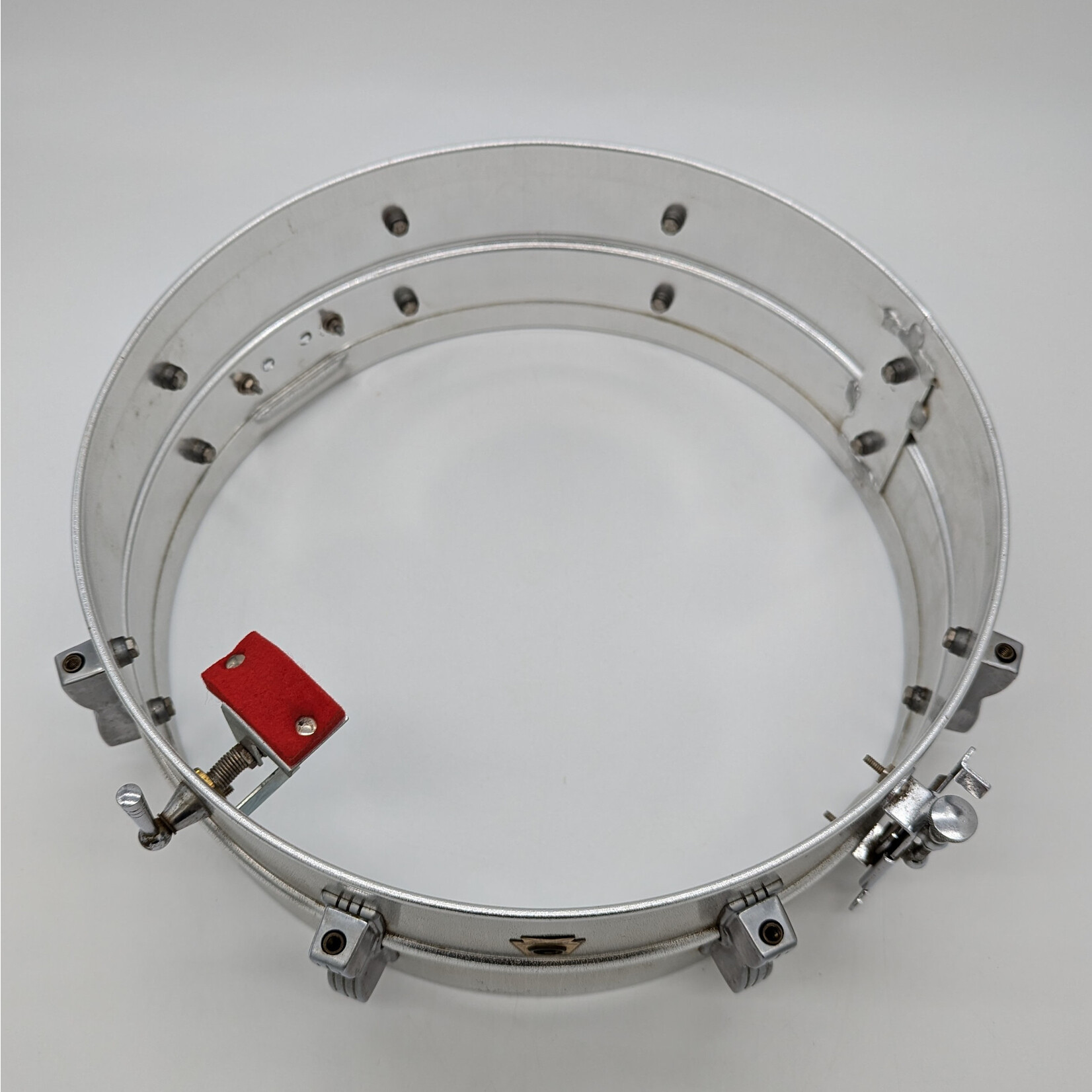 Ludwig 1962-1963 Ludwig Prototype Acrolite 8-Lug 5x14" Snare Drum Shell Pre-Serial (Textured Aluminum w/ Aluminum Lugs)
