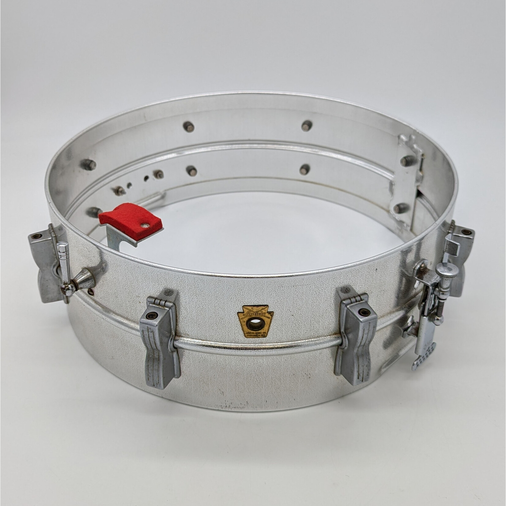 Ludwig 1962-1963 Ludwig Prototype Acrolite 8-Lug 5x14" Snare Drum Shell Pre-Serial (Textured Aluminum w/ Aluminum Lugs)