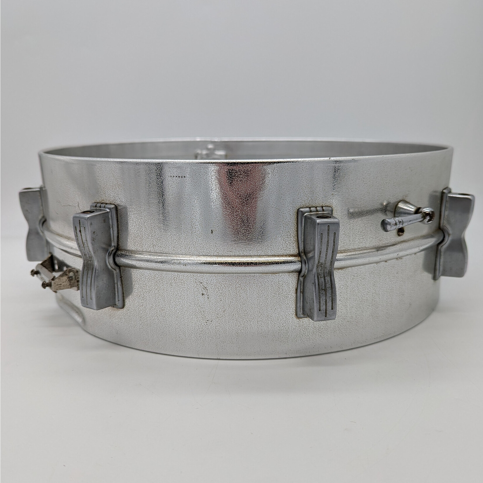 Ludwig 1962-1963 Ludwig Prototype Acrolite 8-Lug 5x14" Snare Drum Shell Pre-Serial (Textured Aluminum w/ Aluminum Lugs)