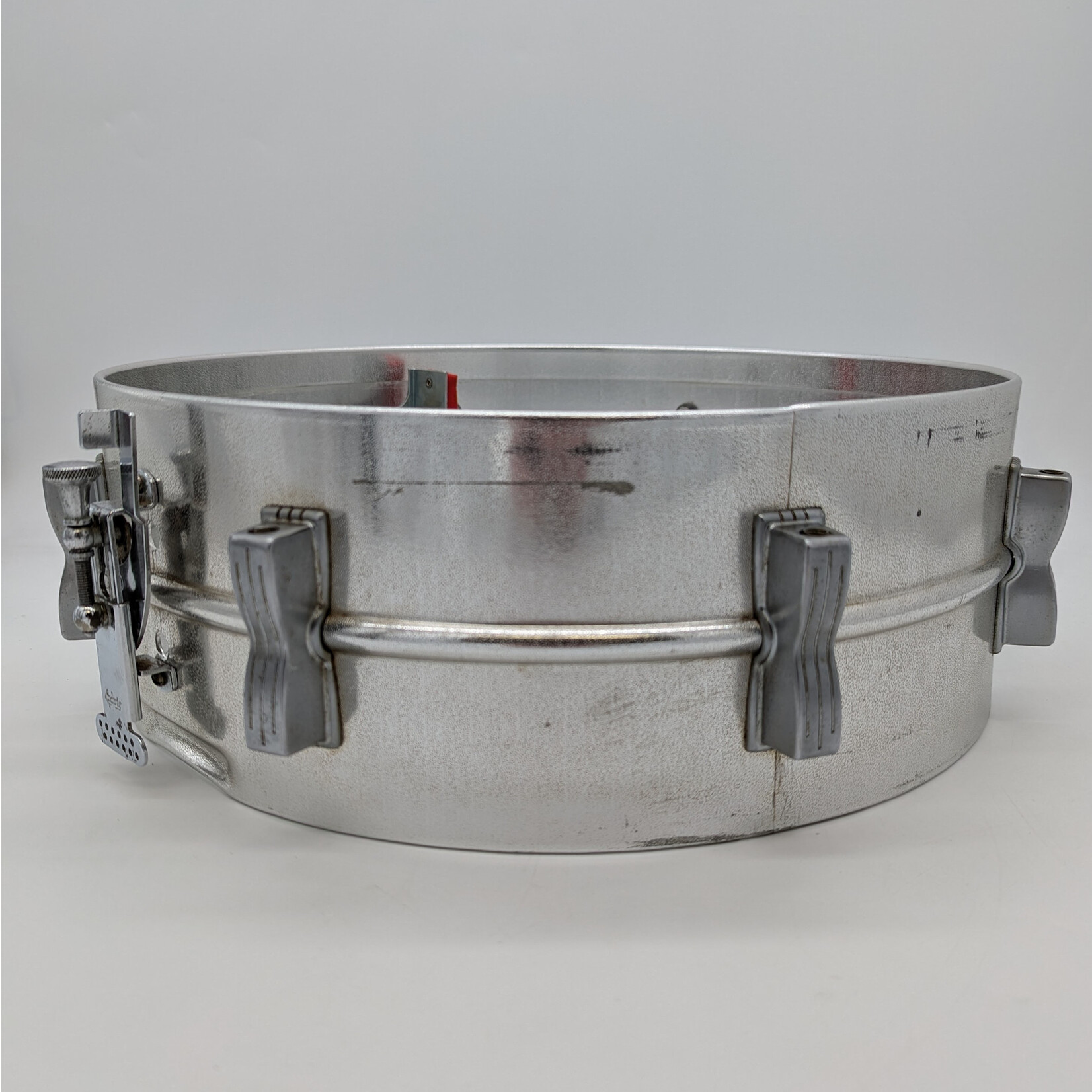Ludwig 1962-1963 Ludwig Prototype Acrolite 8-Lug 5x14" Snare Drum Shell Pre-Serial (Textured Aluminum w/ Aluminum Lugs)