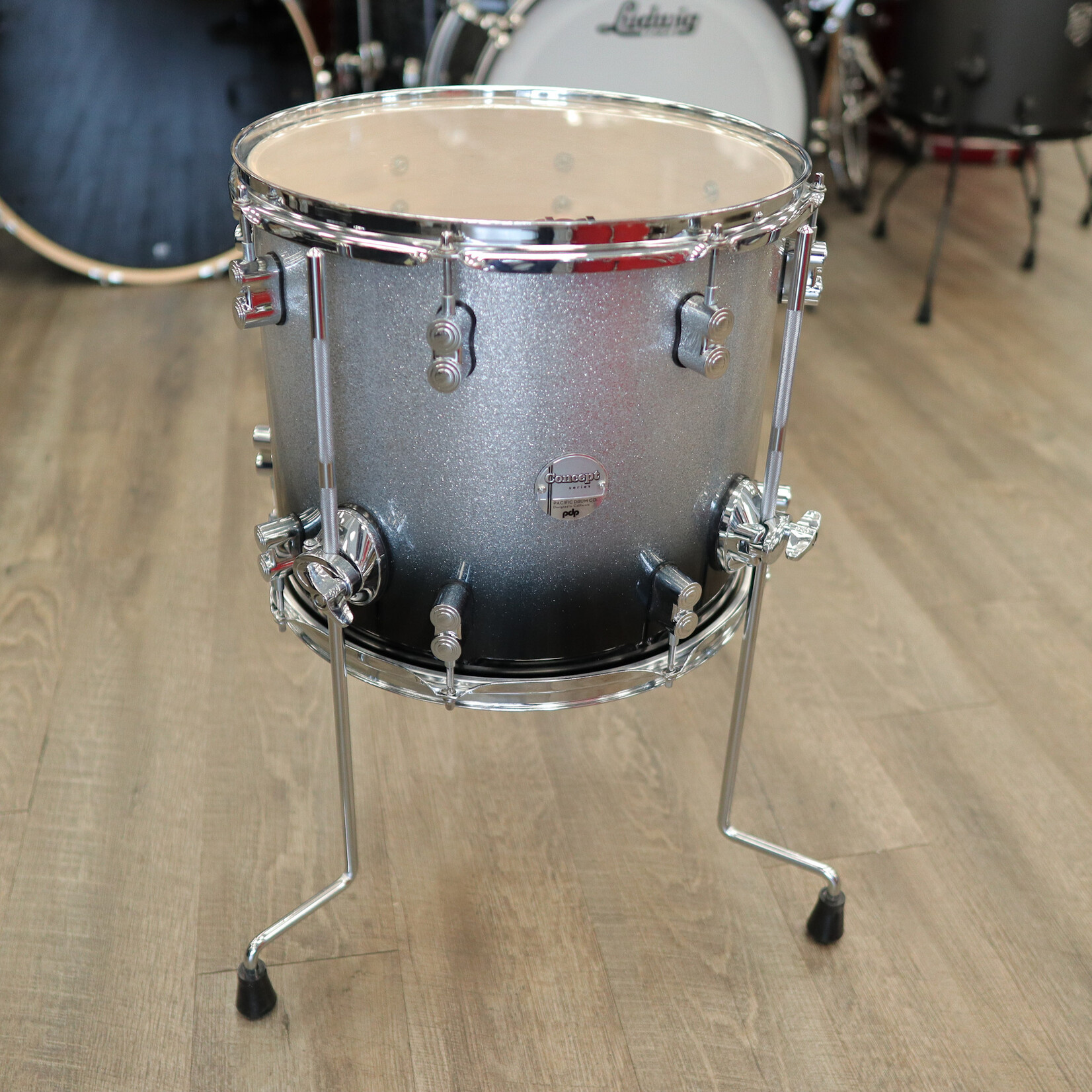 PDP Pre-Owned PDP Concept Maple 12x14" Floor Tom (Silver to Black Fade)