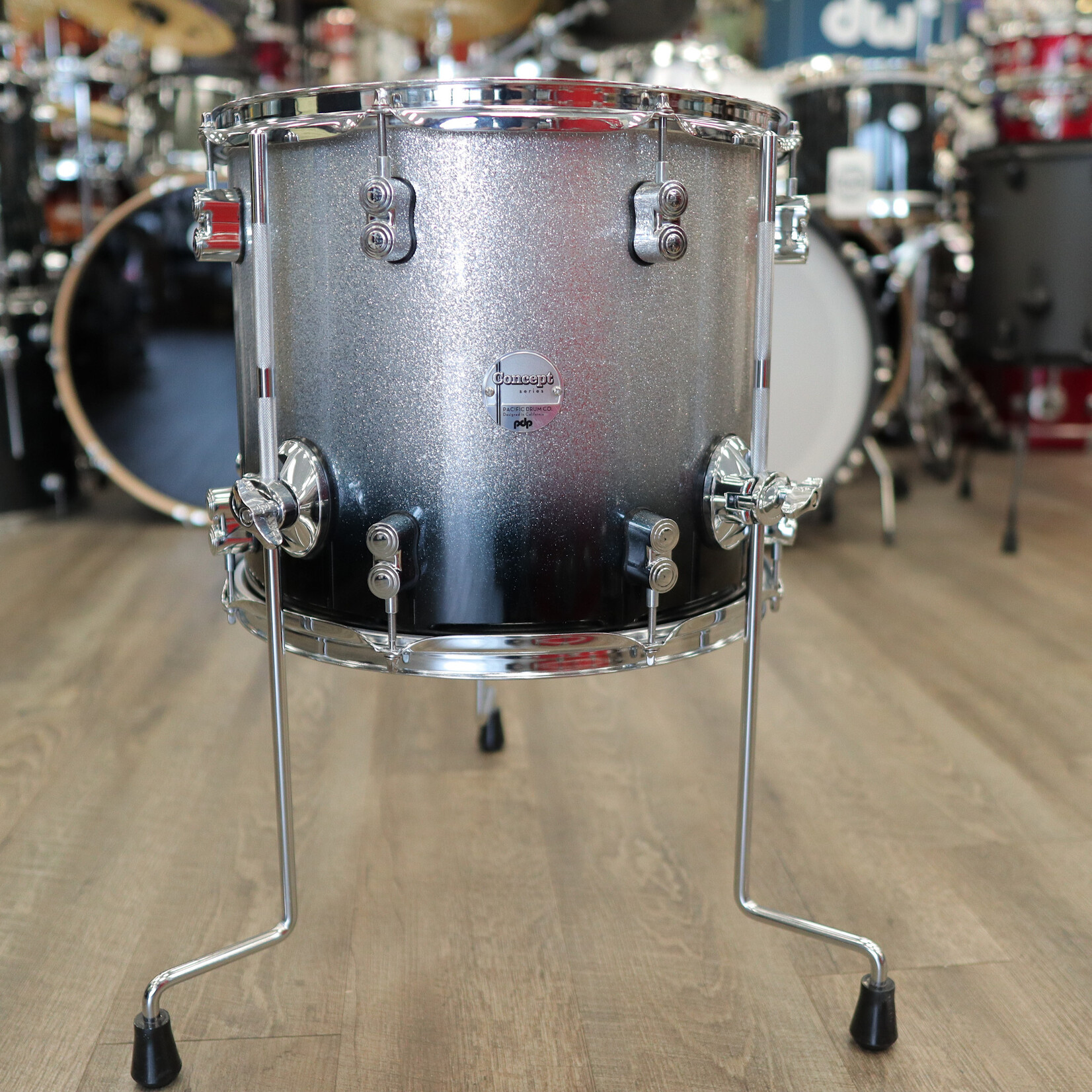 PDP Pre-Owned PDP Concept Maple 12x14" Floor Tom (Silver to Black Fade)
