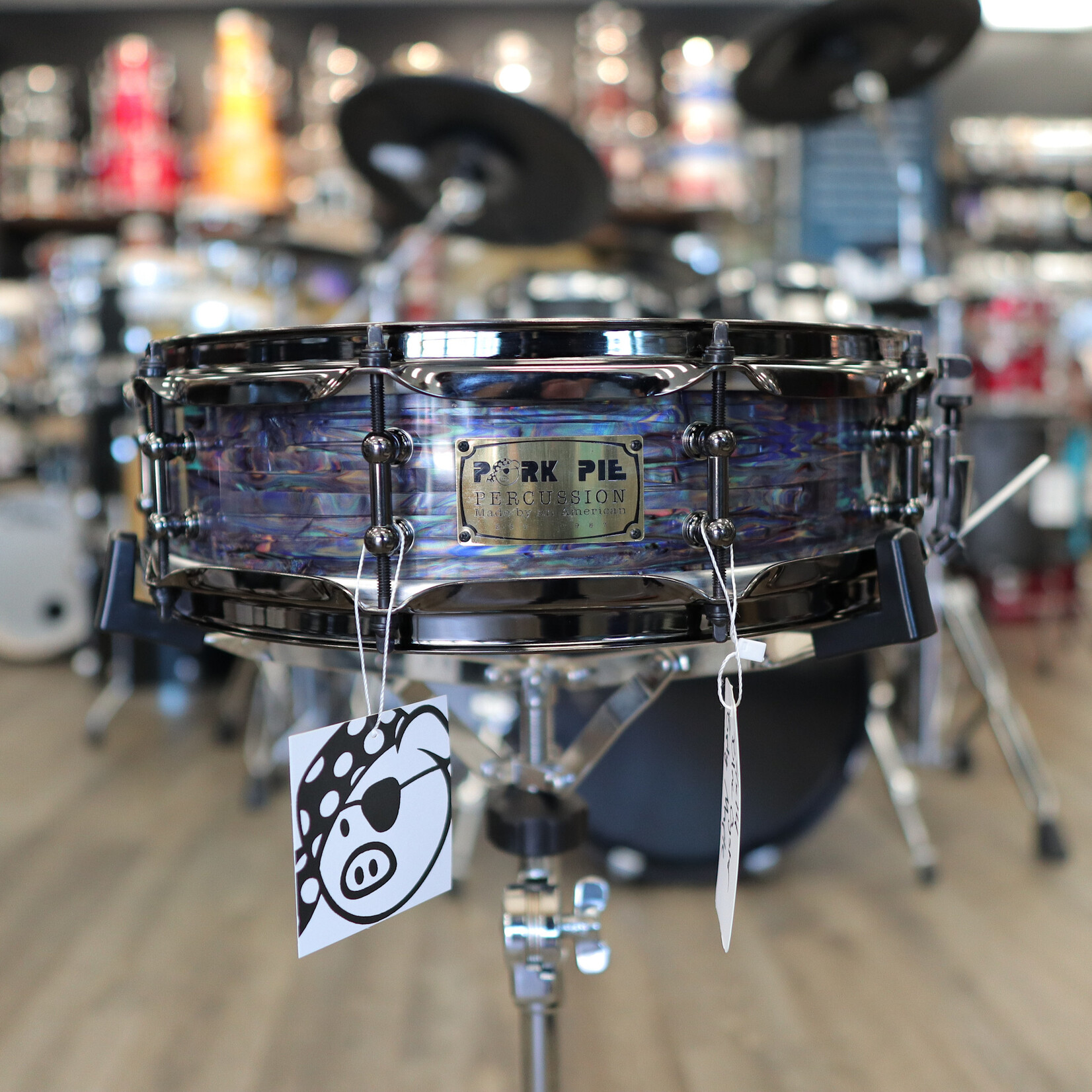Pork Pie Pork Pie 4x14" Snare Drum (Blue Oyster w/ Black Nickel HW)