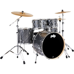 PDP PDP Mainstage 5-pc Complete Drum Set with HW, Throne, Paiste Cymbals (Twisted Graphite)