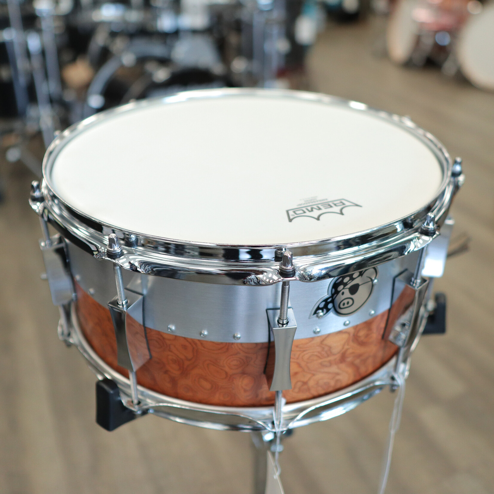 Pork Pie Pork Pie 6.5x14" Hybrid Shell Aluminum/Maple (Aluminum/Satin Sapele Pommele)