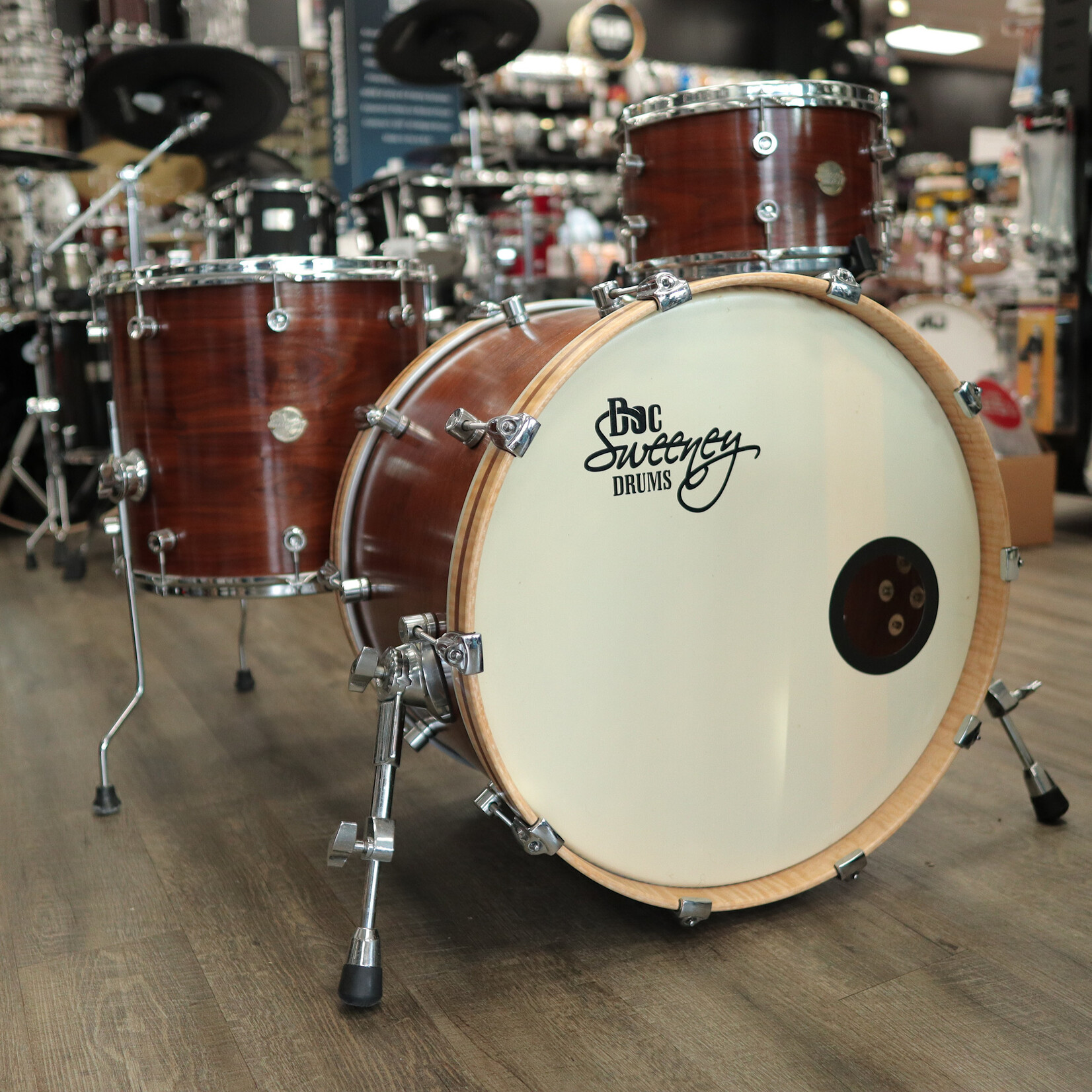 Doc Sweeney Drums Pre-Owned Doc Sweeney Drums Walnut #One 3-Piece Steambent - Black Walnut Shell Pack 13/16/22