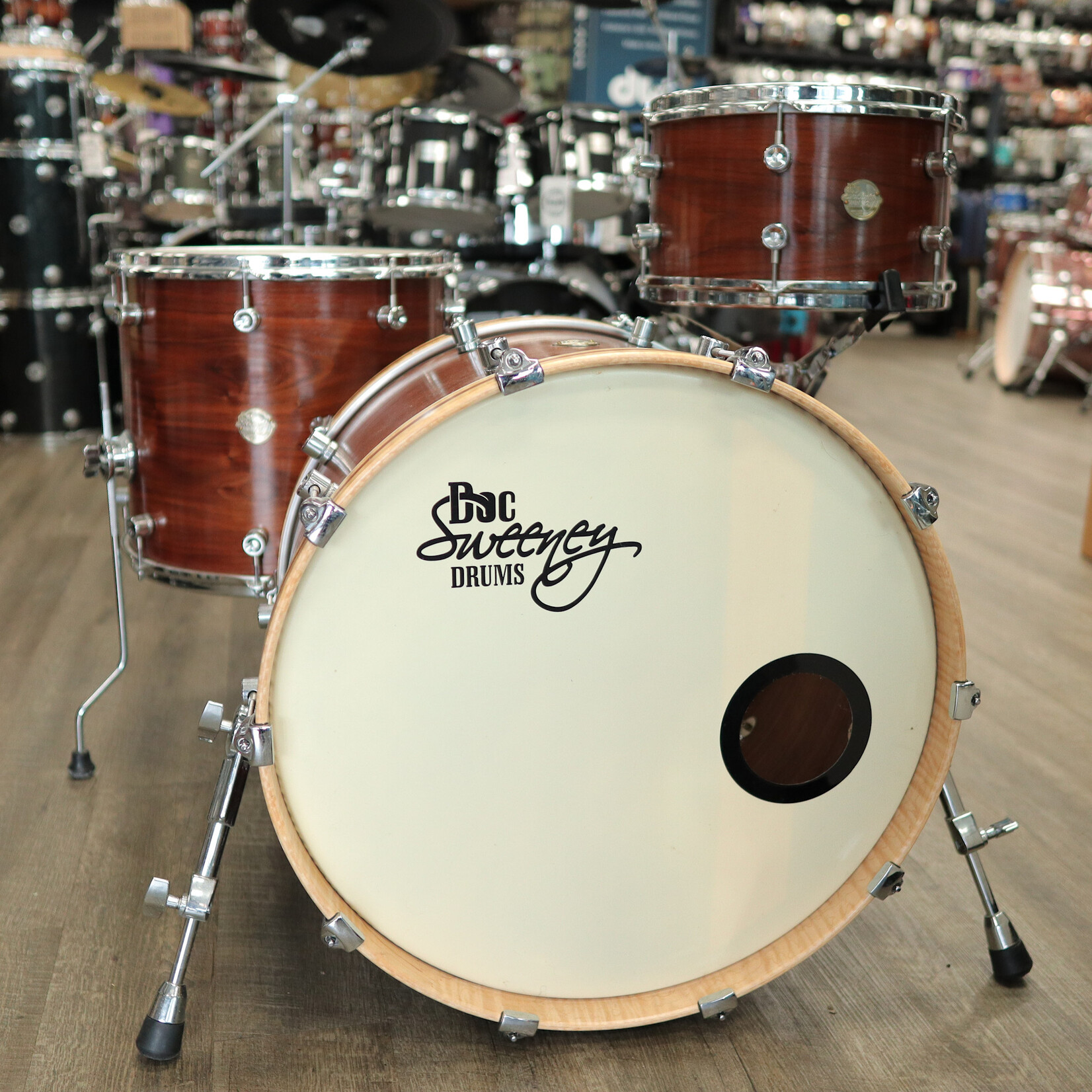 Doc Sweeney Drums Pre-Owned Doc Sweeney Drums Walnut #One 3-Piece Steambent - Black Walnut Shell Pack 13/16/22
