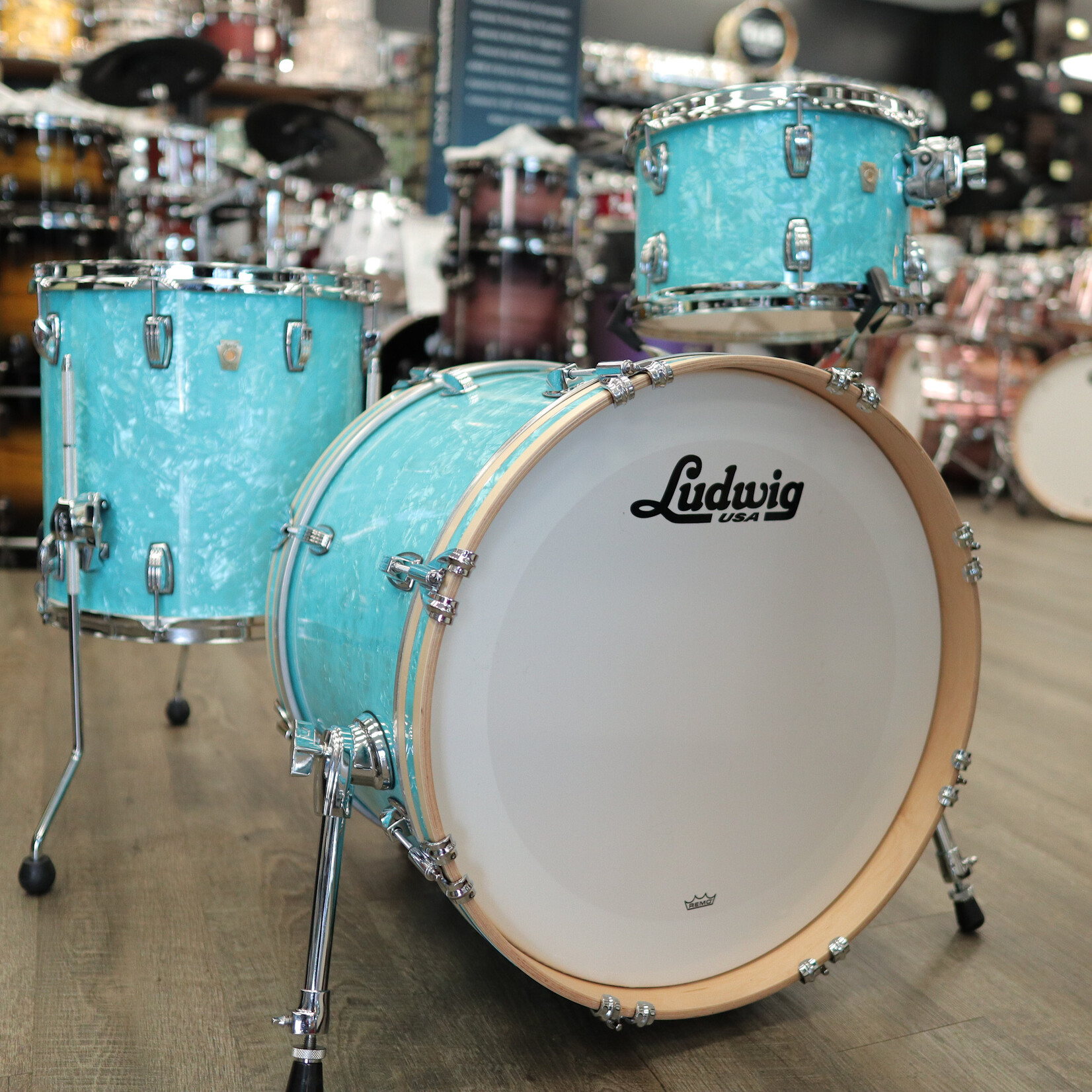 Ludwig Ludwig Classic Maple Downbeat 3-Pc Shell Pack 12/14/20 (Teal Pearl)