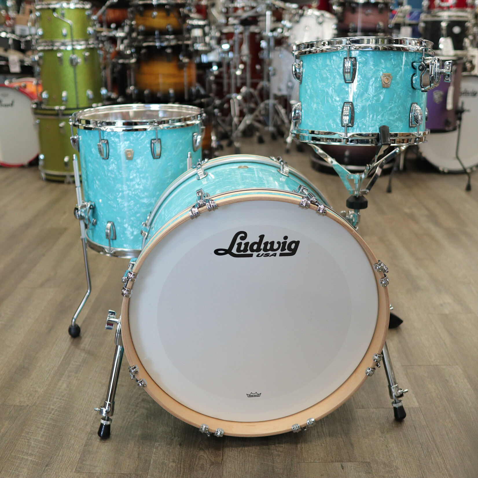 Ludwig Ludwig Classic Maple Downbeat 3-Pc Shell Pack 12/14/20 (Teal Pearl)