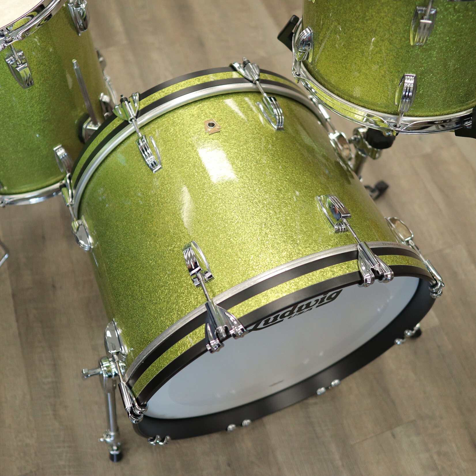 Ludwig Pre-Owned Ludwig Legacy Mahogany Downbeat 3-Pc Shell Pack 12/14/20 (Olive Sparkle)