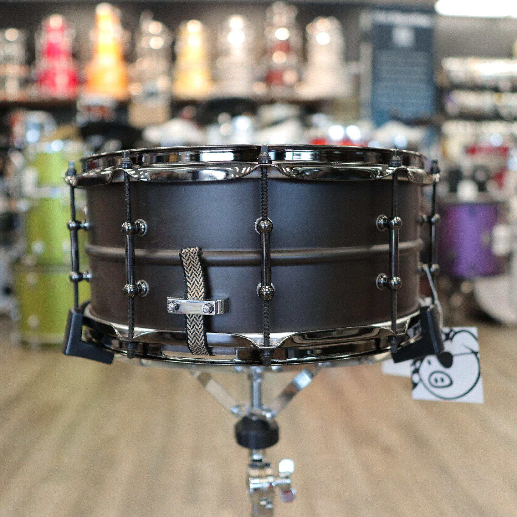Pork Pie Pork Pie 6.5x14" Seamless Steel Snare Drum with Black Chrome Hardware
